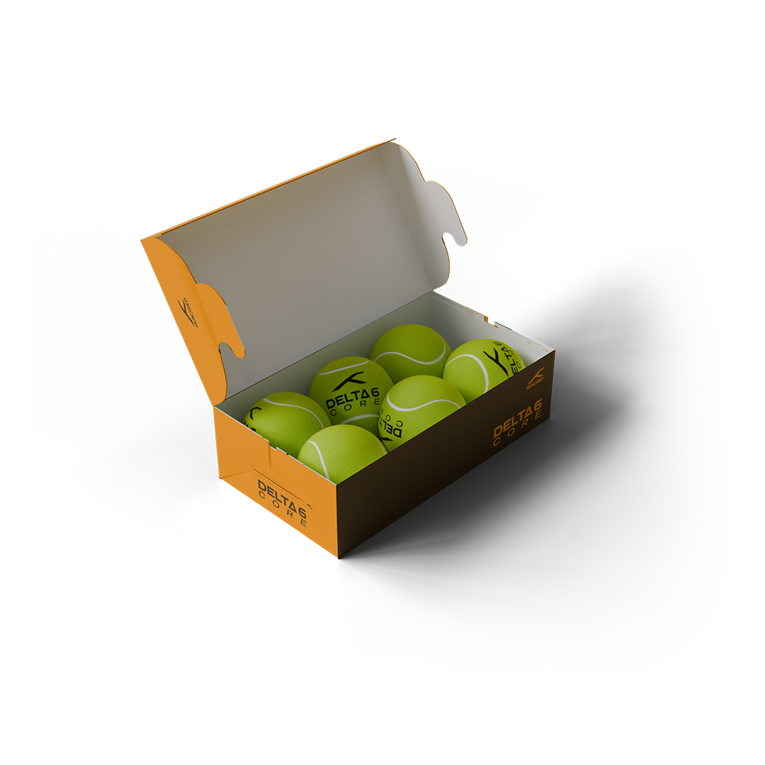 Delta 6 Core Cricket Tennis Balls (Pack of 6/Yellow)