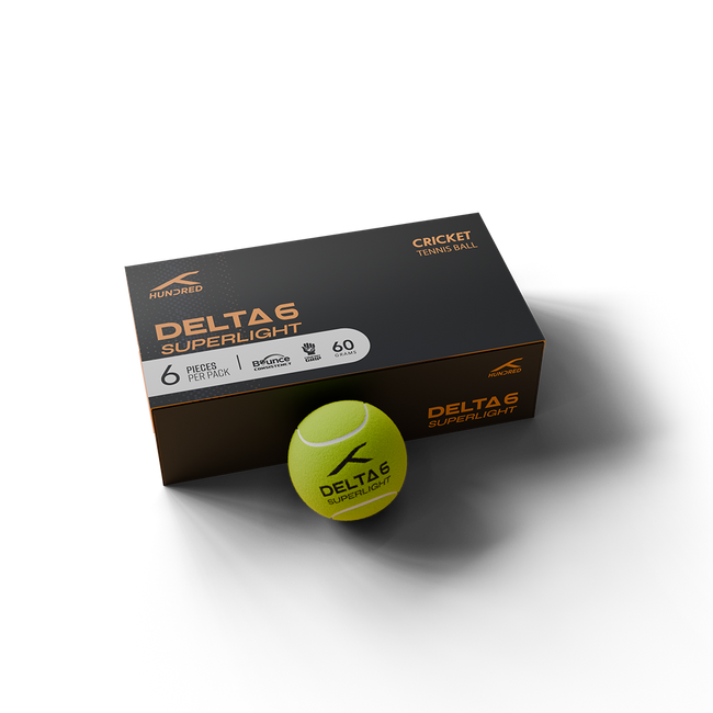 Delta 6 SuperLight Cricket Tennis Balls (Pack of 6/Yellow)