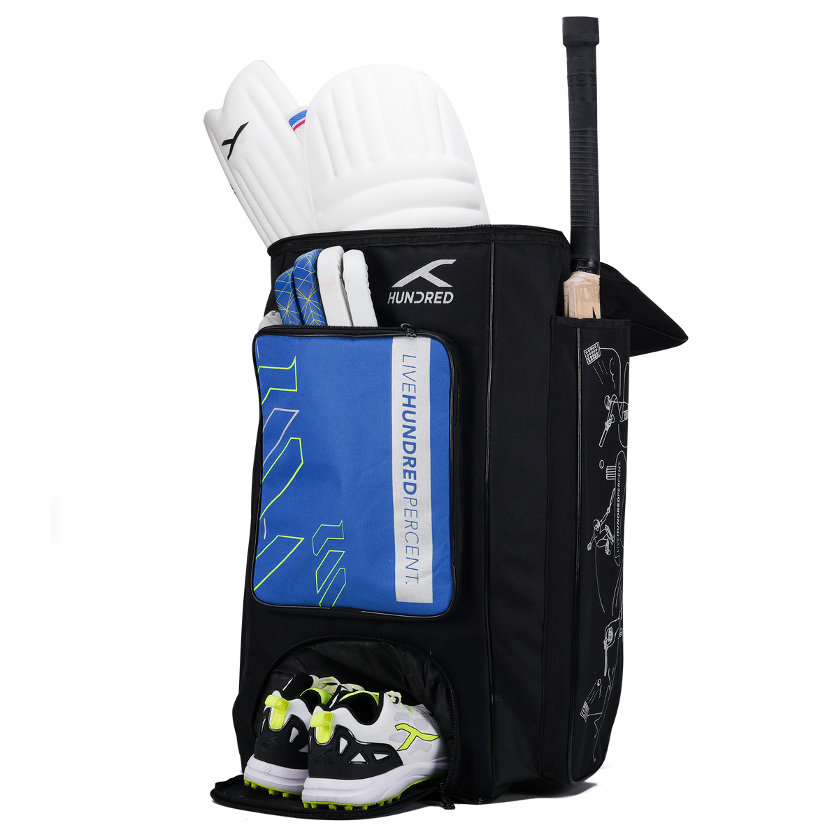 Aspire Cricket Kitbag (Black/Blue)