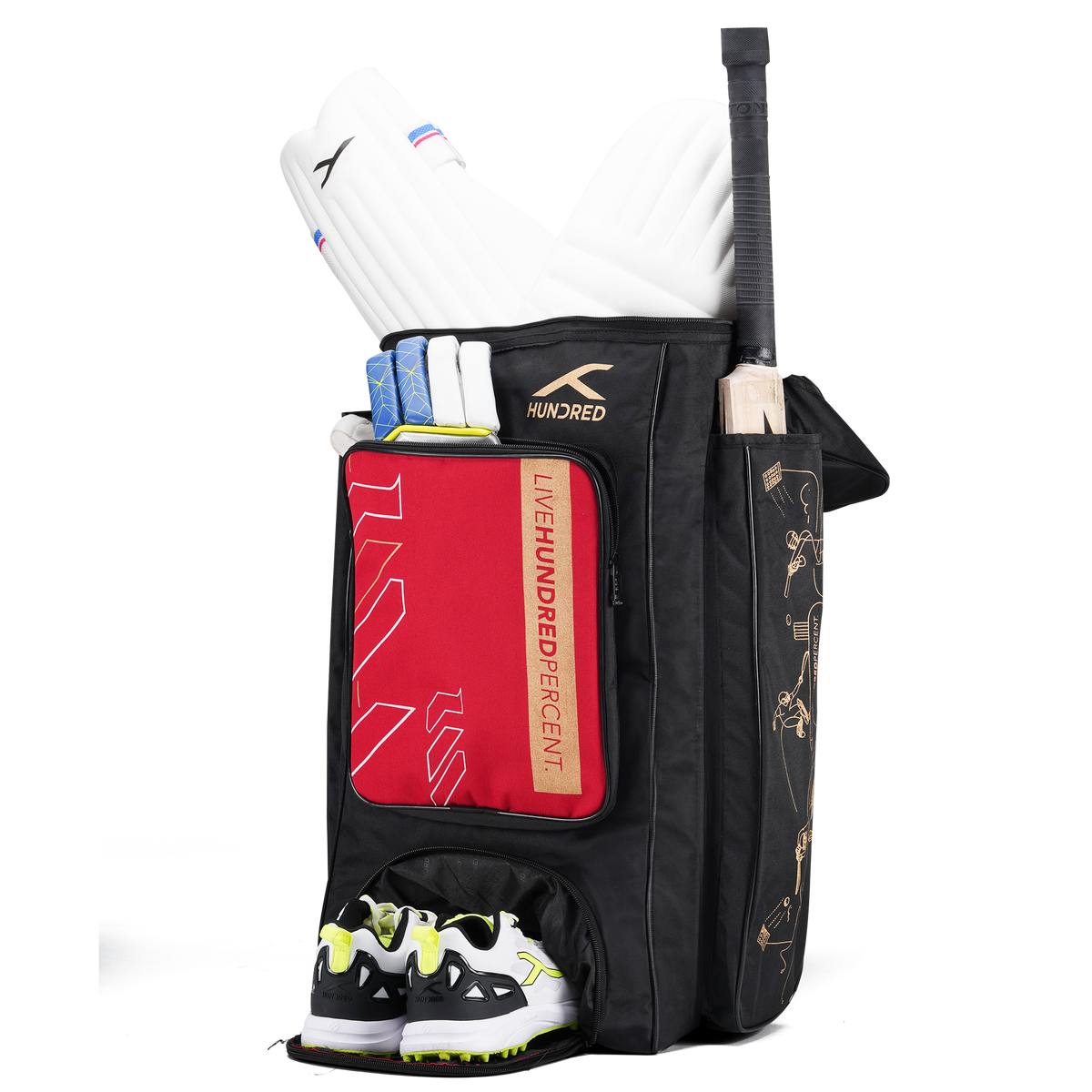 Aspire Cricket Kitbag (Black/Red)