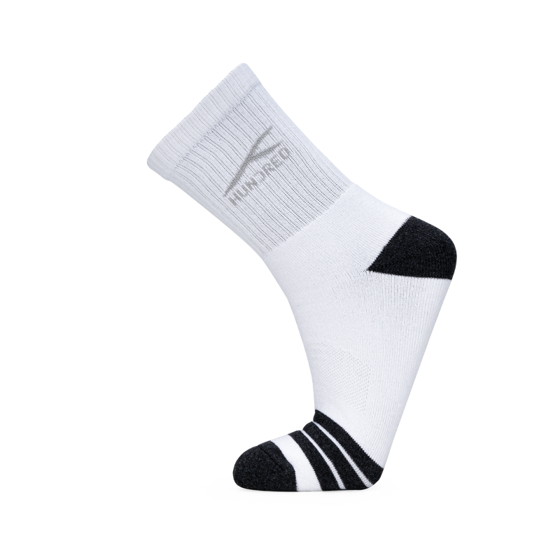 Signature Logo High Quarter Length Performance Sports Socks_White