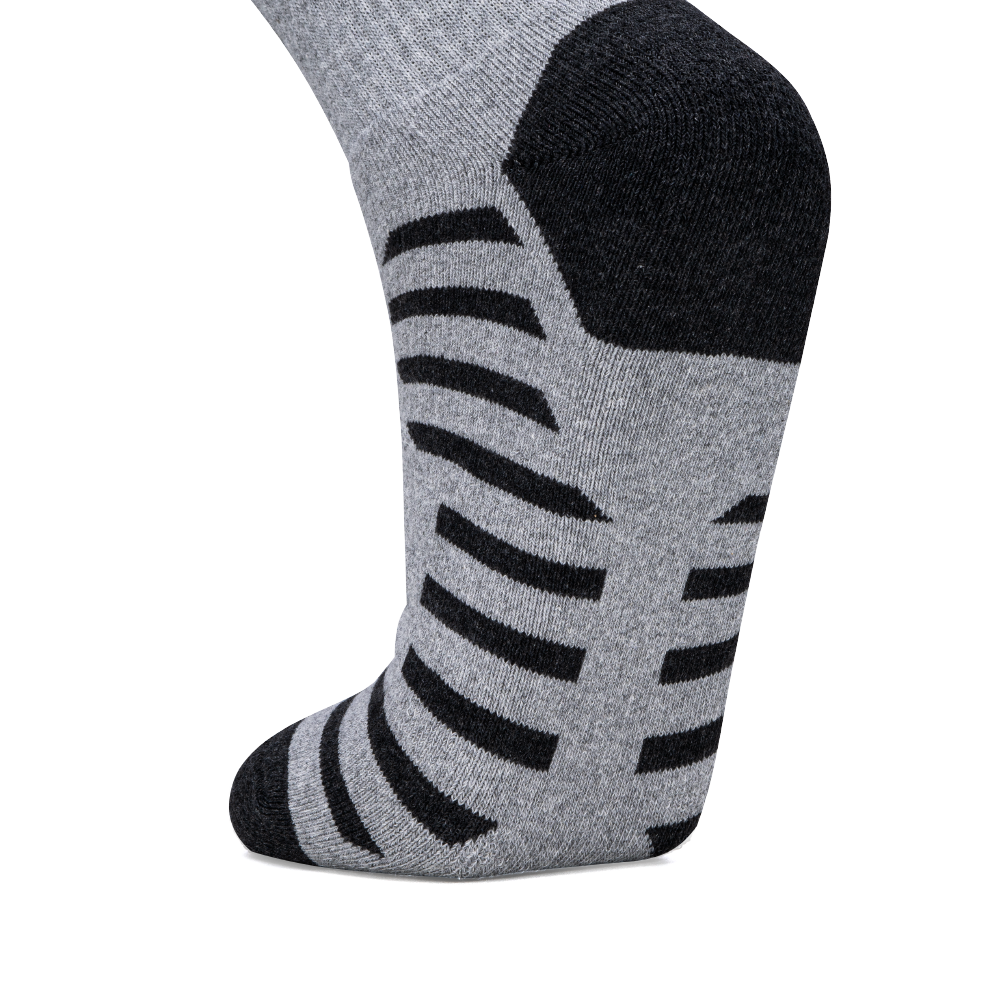 Stripe Quarter Length Performance Sports Socks_Light Grey
