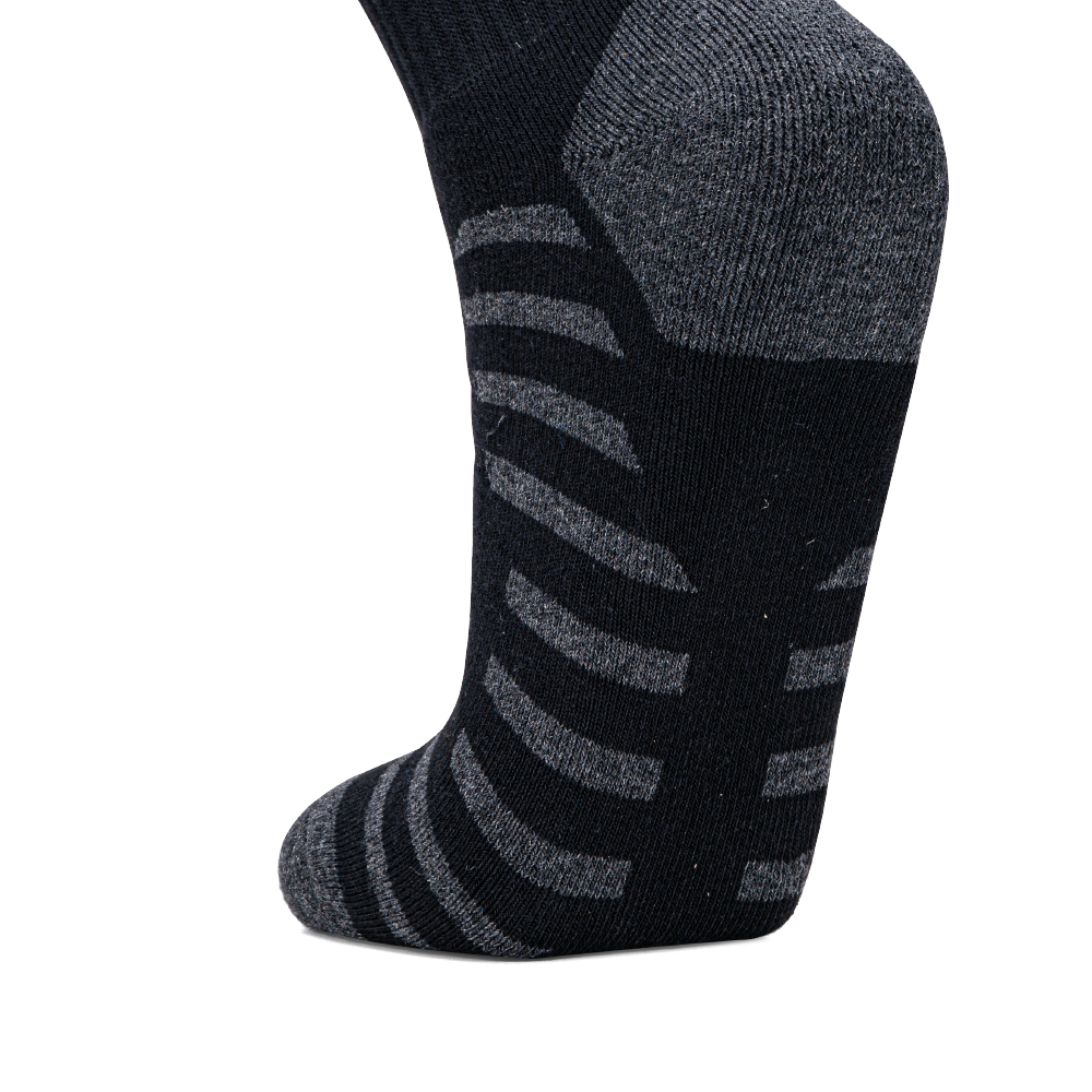 Stripe Quarter Length Performance Sports Socks_Black