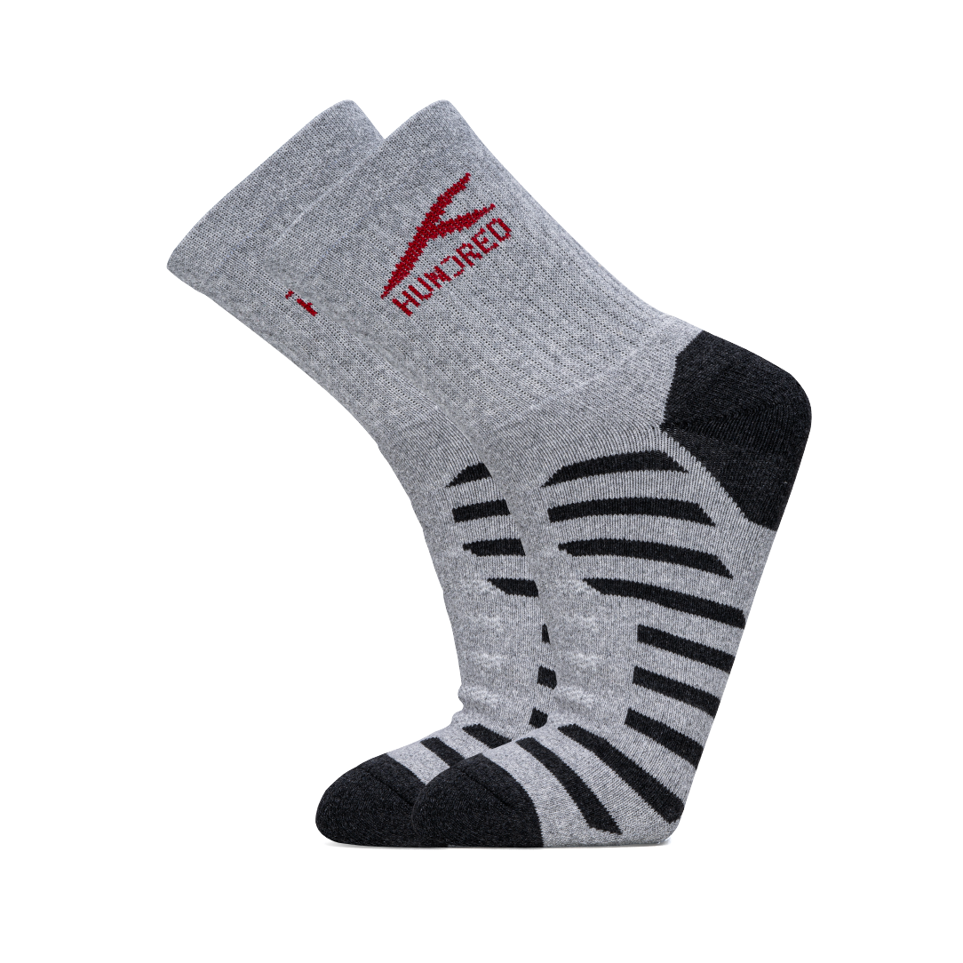 Stripe Quarter Length Performance Sports Socks_Light Grey
