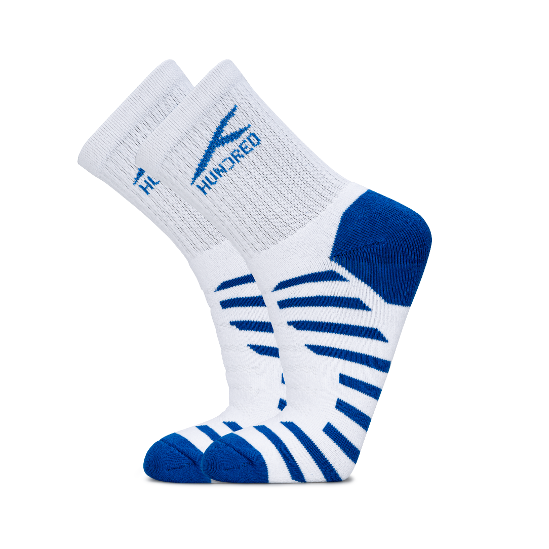 Stripe Quarter Length Performance Sports Socks_White